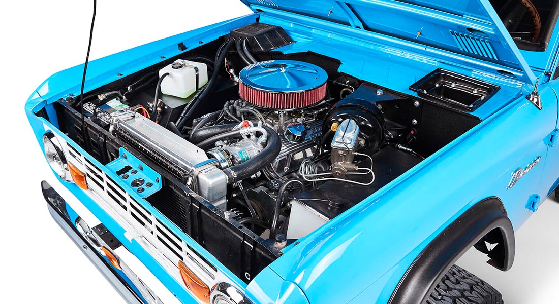 Classic Ford Bronco engine bay
