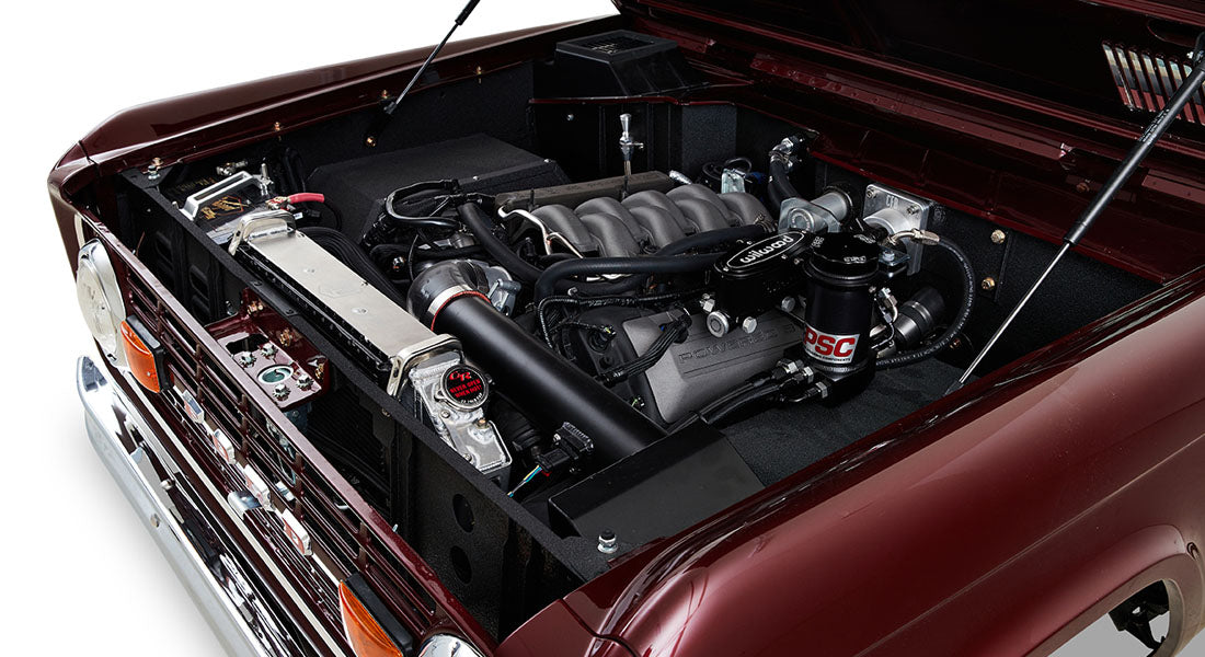 Classic Ford Bronco engine bay