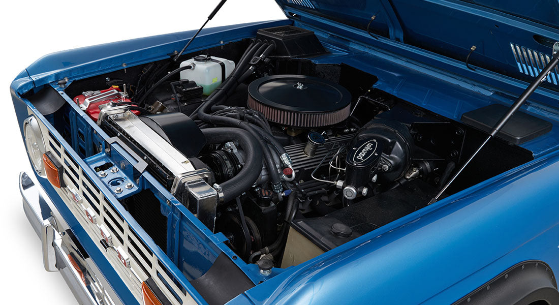 Classic Ford Bronco engine bay