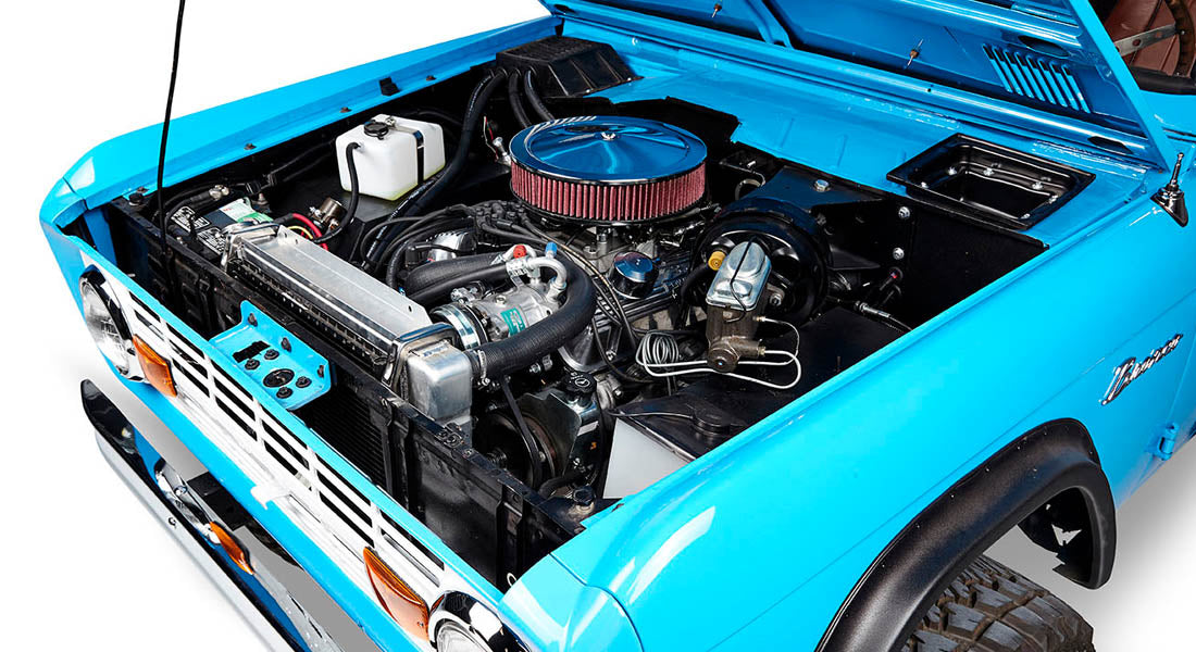 Classic Ford Bronco engine bay