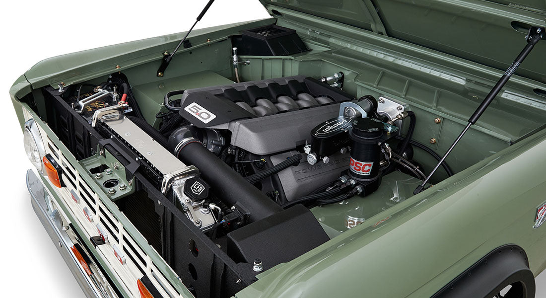 Classic Ford Bronco engine bay