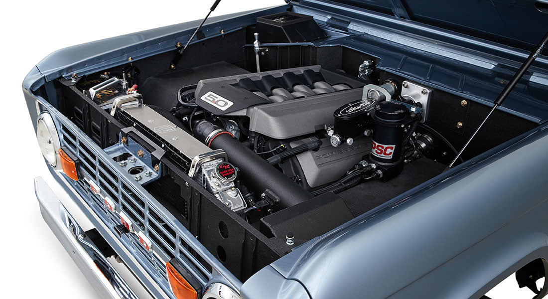 Classic Ford Bronco engine bay