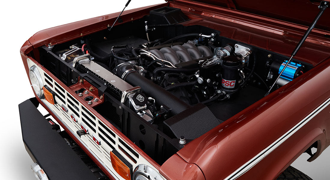 Classic Ford Bronco engine bay
