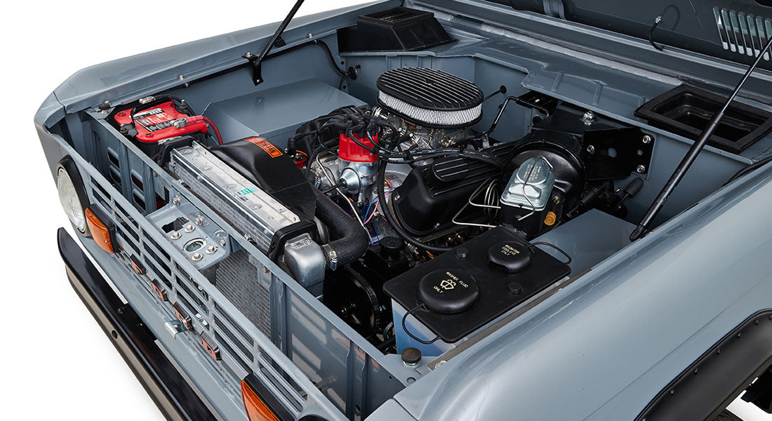 Classic Ford Bronco engine bay