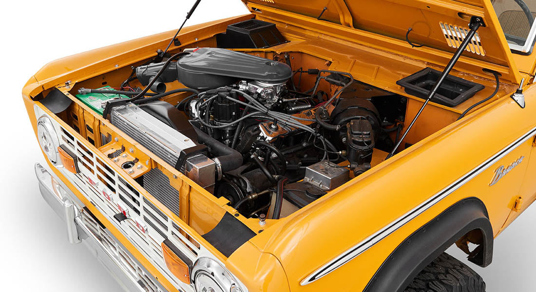 Classic Ford Bronco engine bay