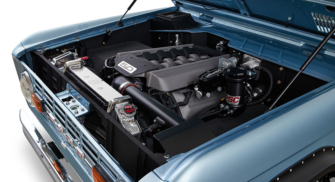 Classic Ford Bronco engine bay