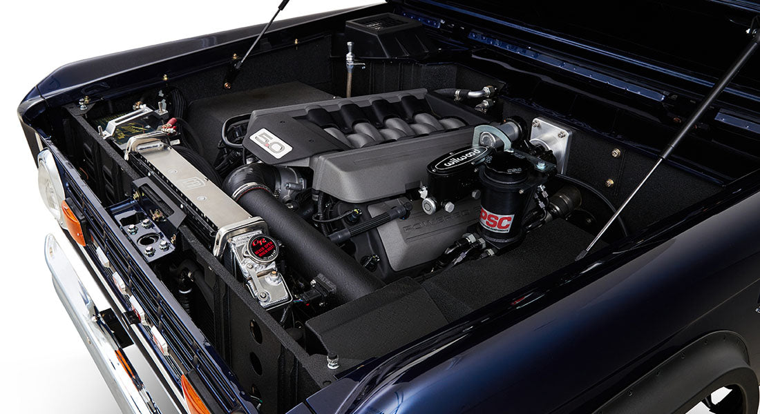 Classic Ford Bronco engine bay