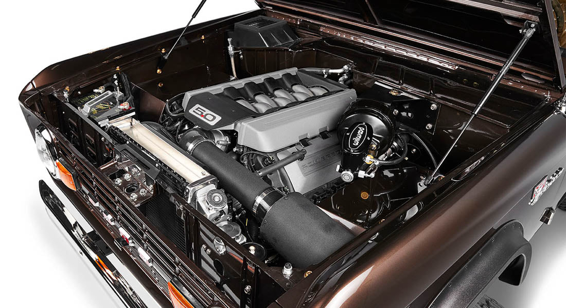 Classic Ford Bronco engine bay