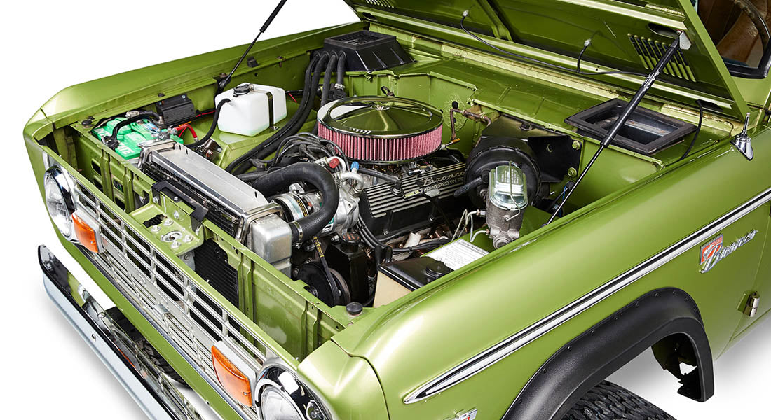 Classic Ford Bronco engine bay