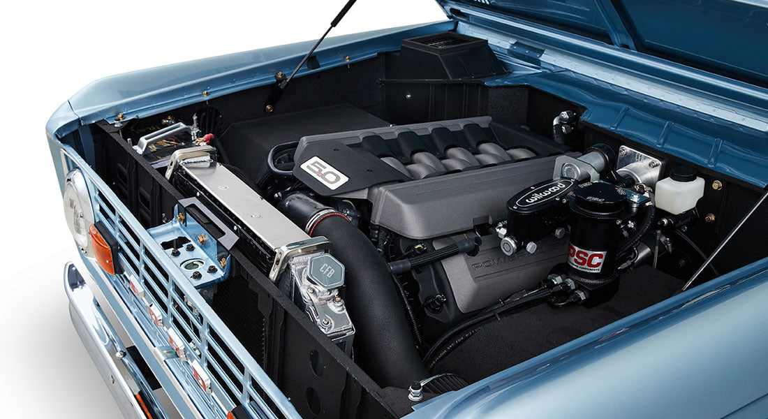 Classic Ford Bronco engine bay