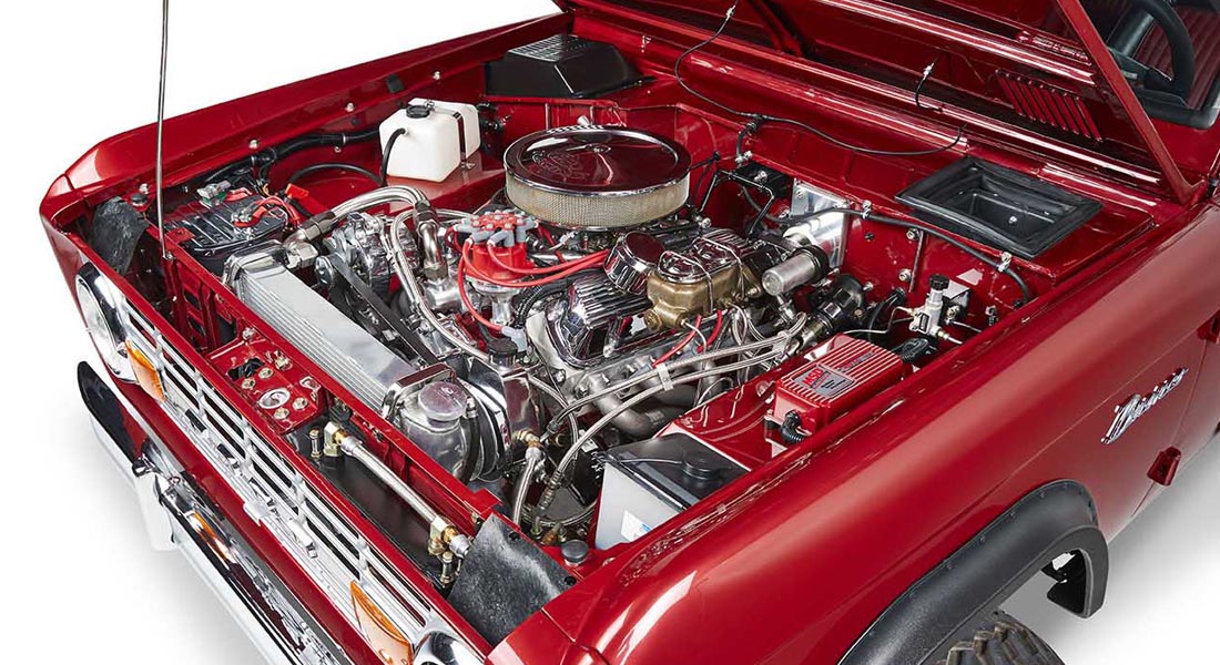 Classic Ford Bronco engine bay