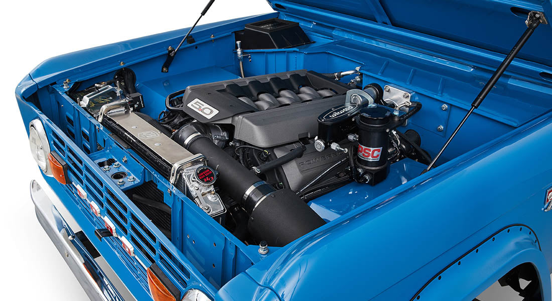 Classic Ford Bronco engine bay