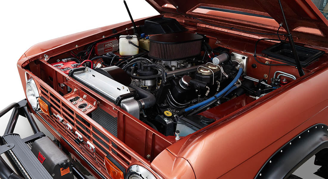 Classic Ford Bronco engine bay