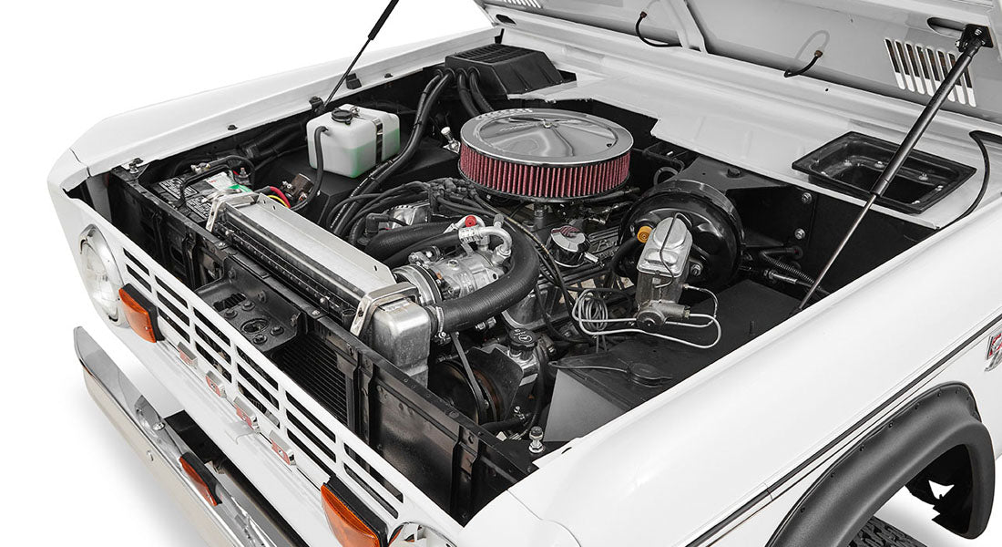 Classic Ford Bronco engine bay