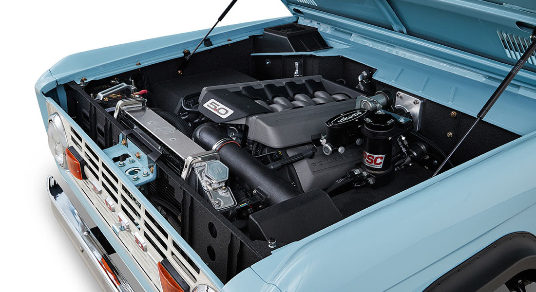 Classic Ford Bronco engine bay