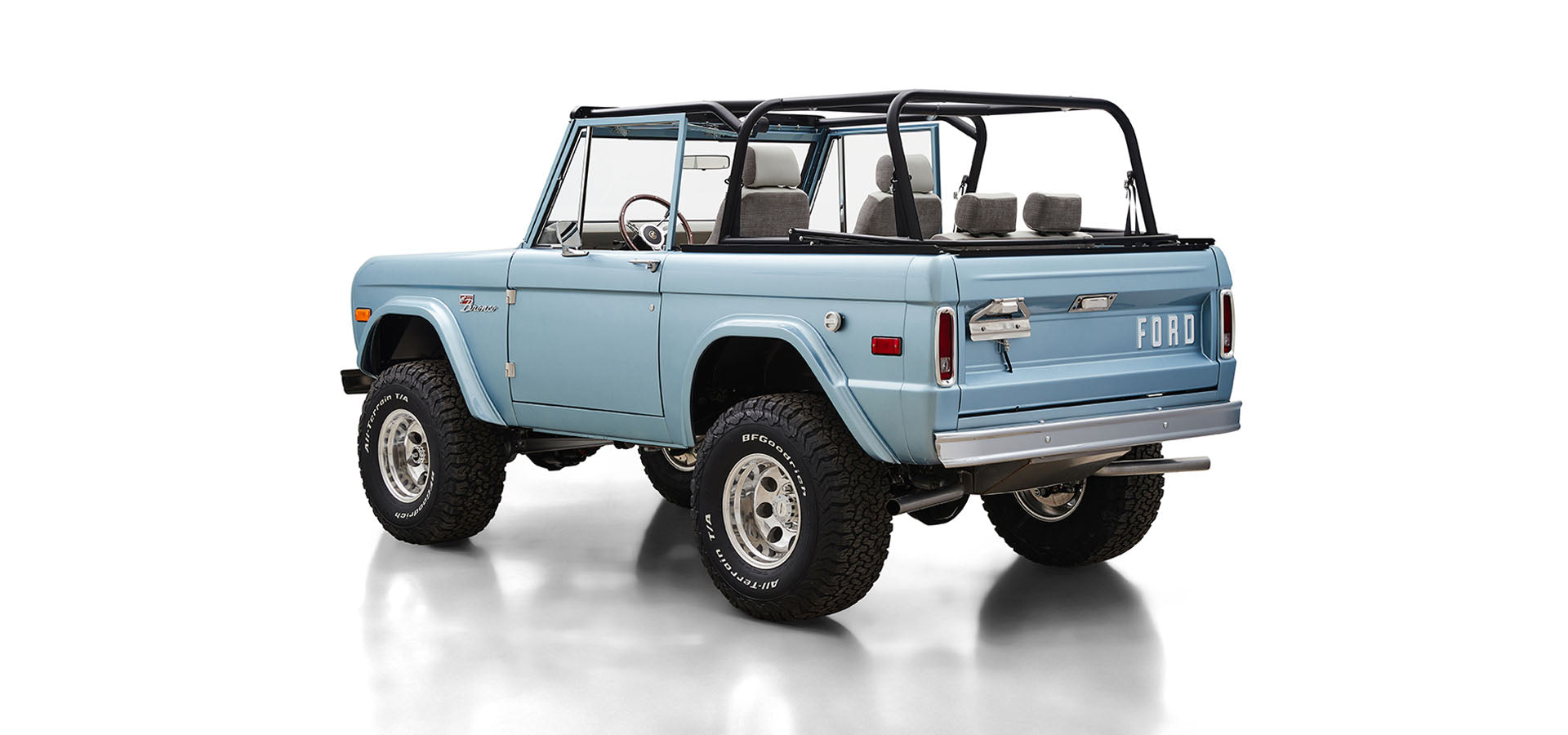 Classic Ford Bronco rear driver-side view