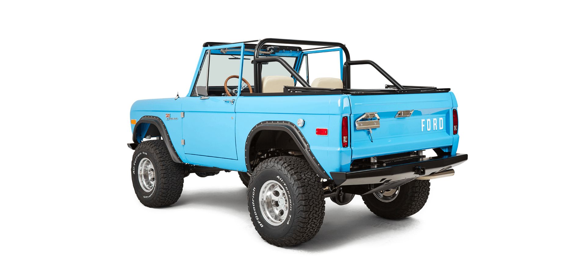 Classic Ford Bronco rear driver-side view