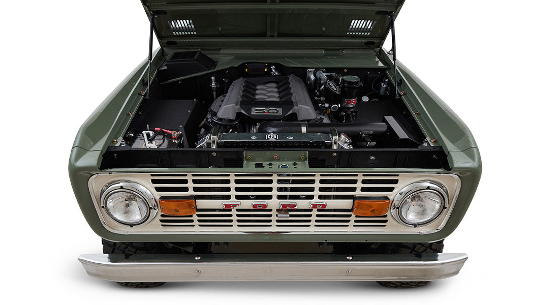 Classic Ford Bronco engine bay