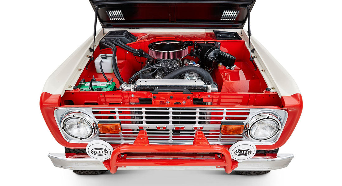 Classic Ford Bronco engine bay
