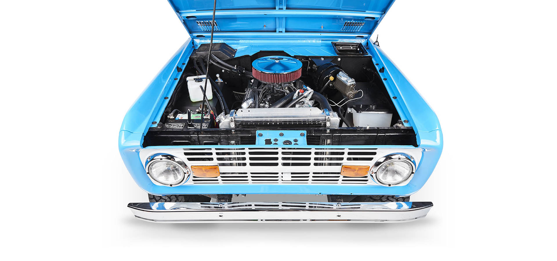 Classic Ford Bronco engine bay
