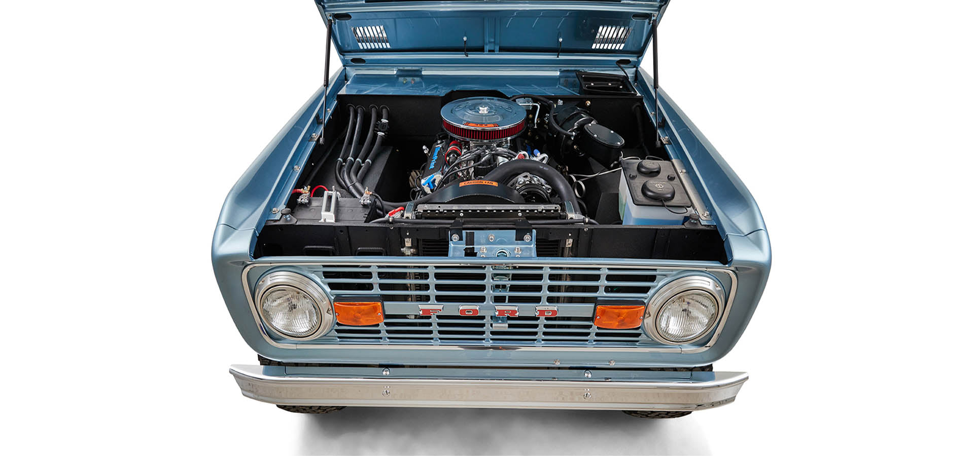 Classic Ford Bronco engine bay