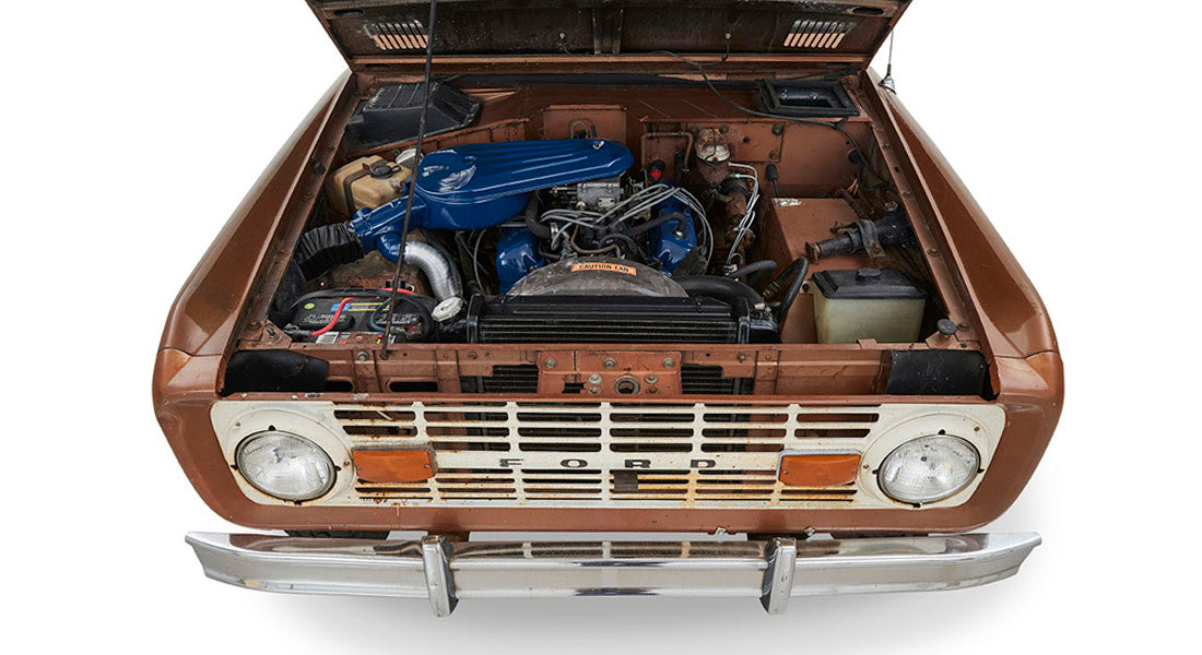 Classic Ford Bronco engine bay