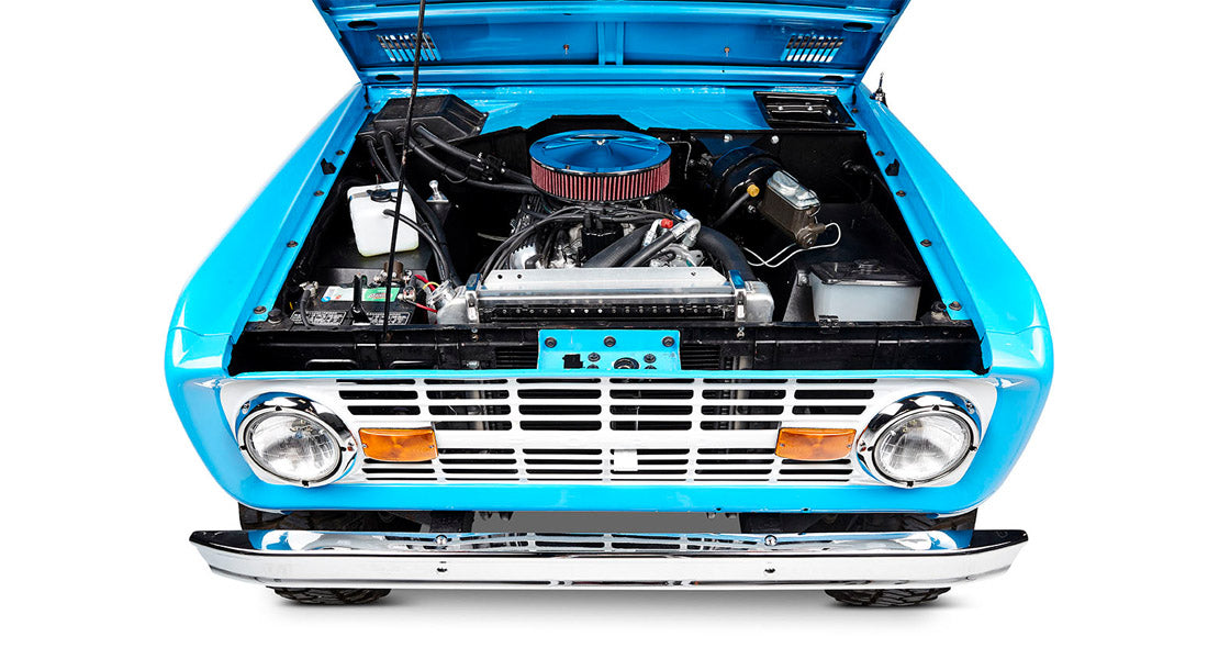 Classic Ford Bronco engine bay