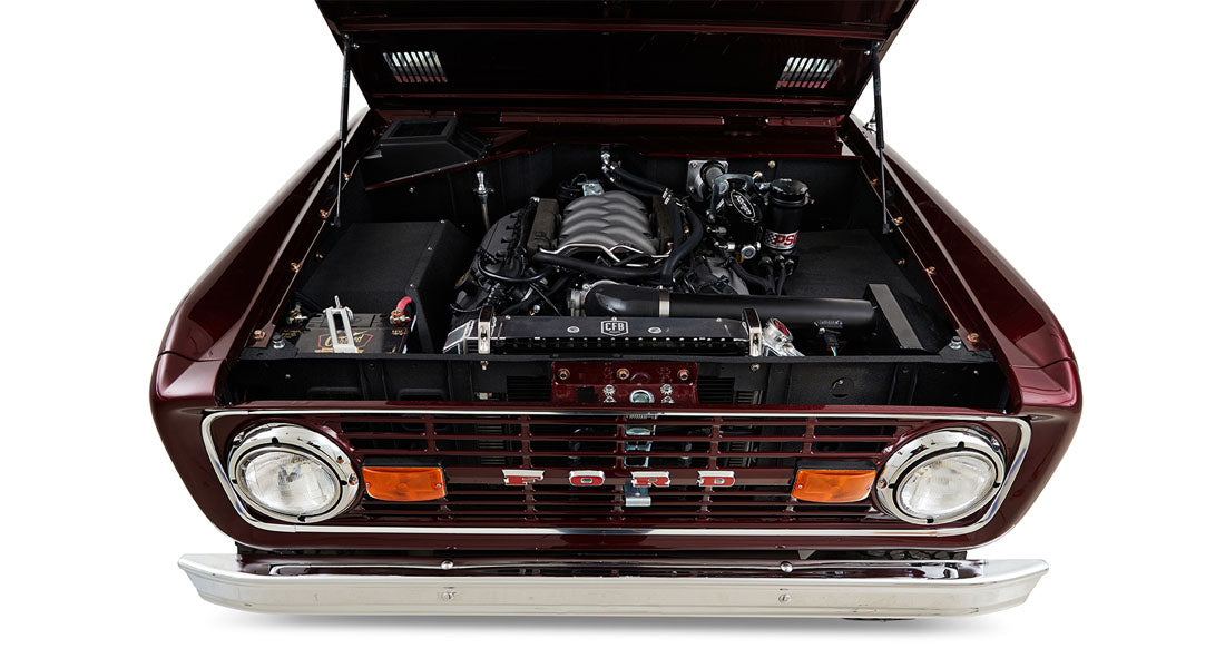Classic Ford Bronco engine bay