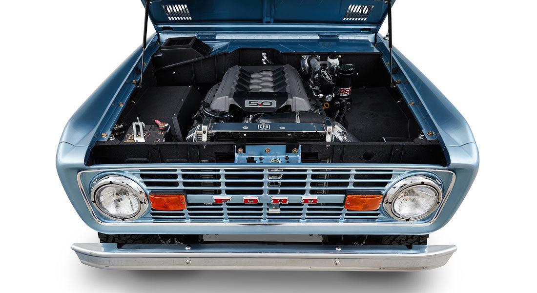 Classic Ford Bronco engine bay