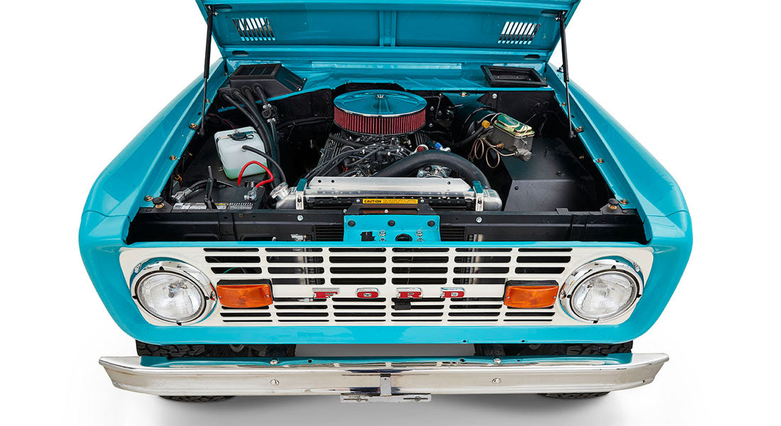 Classic Ford Bronco engine bay