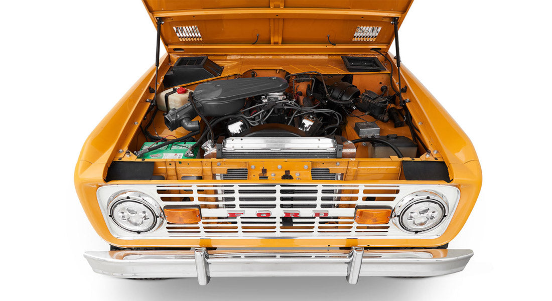 Classic Ford Bronco engine bay
