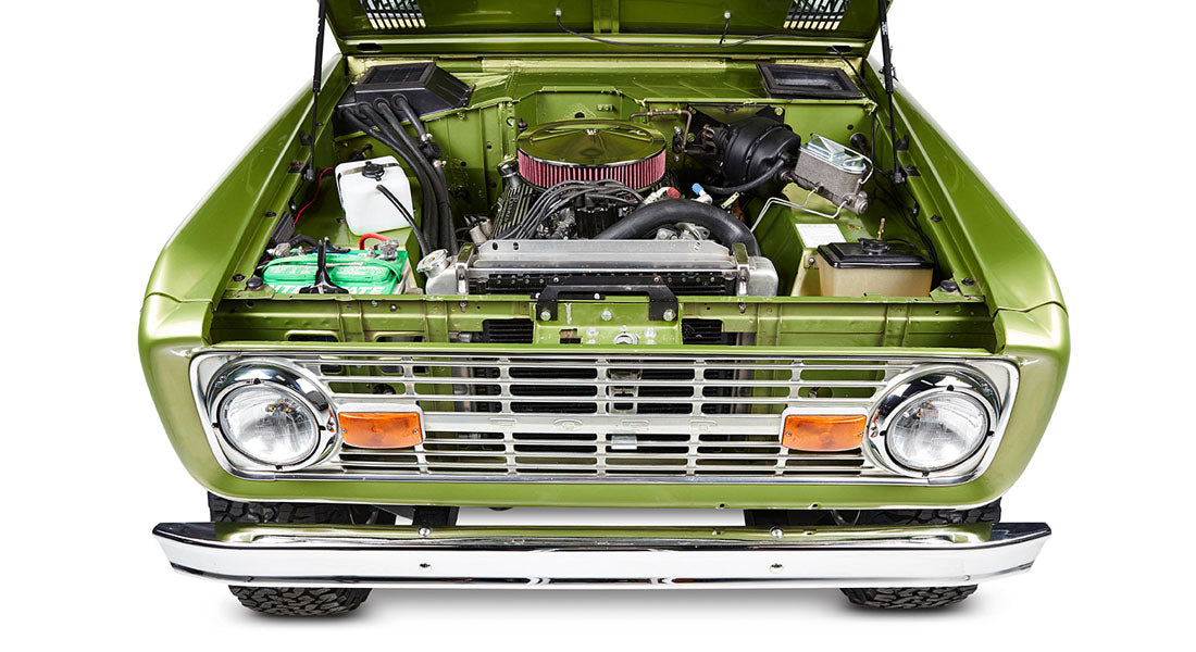 Classic Ford Bronco engine bay