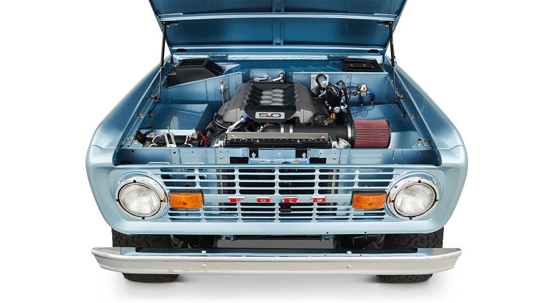 Classic Ford Bronco engine bay