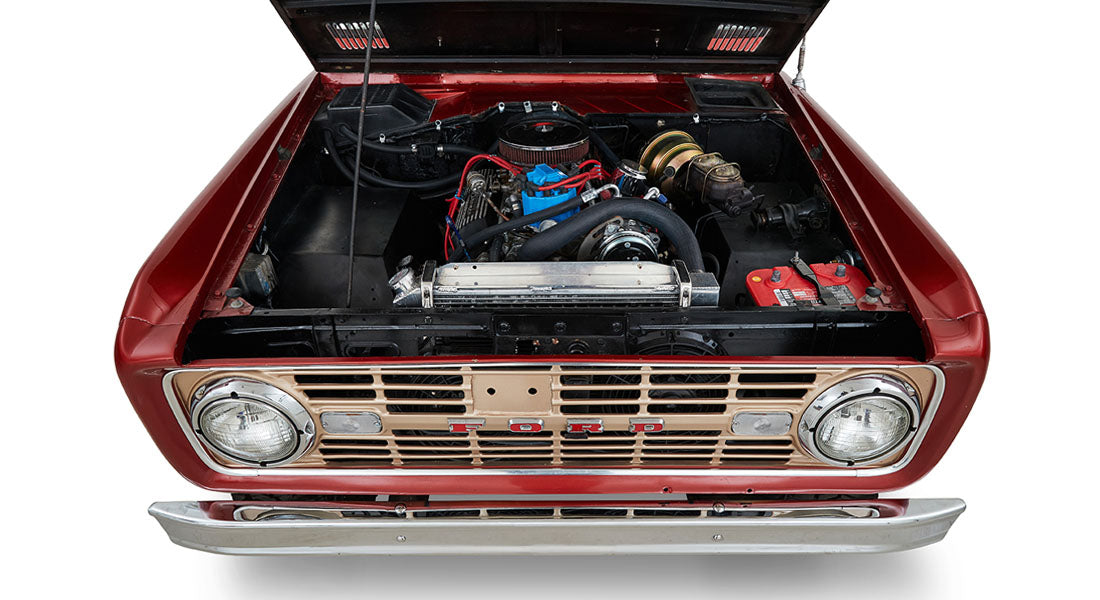 Classic Ford Bronco engine bay