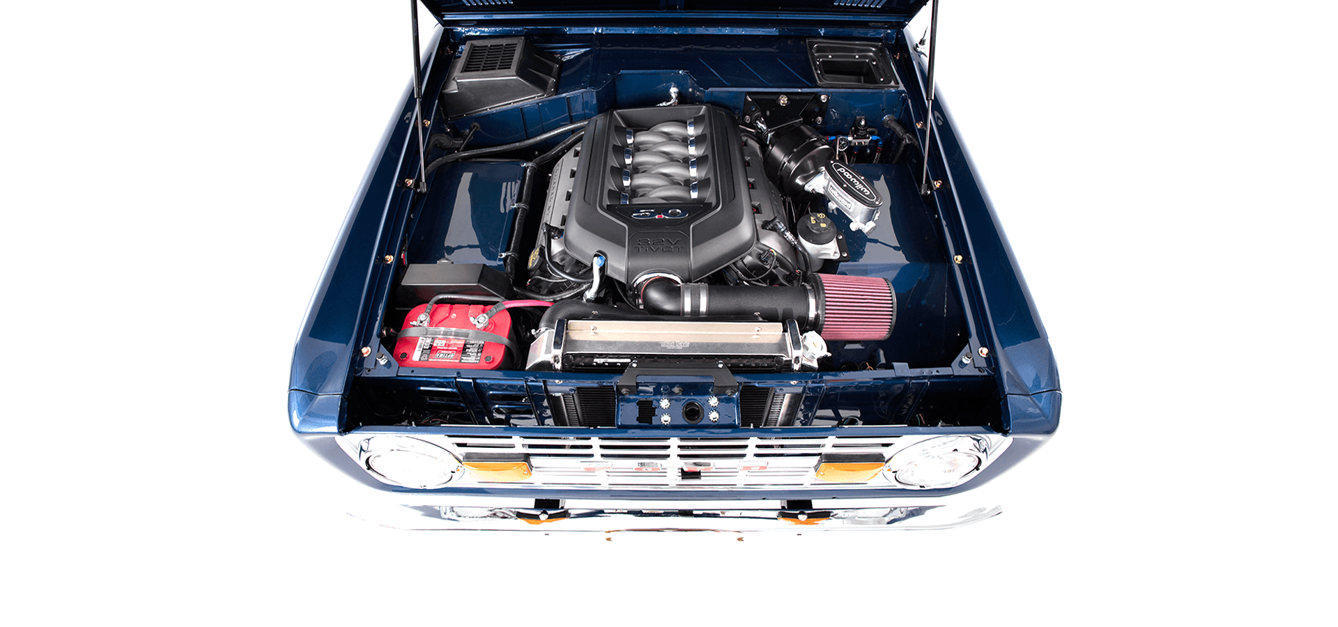 Classic Ford Bronco engine bay