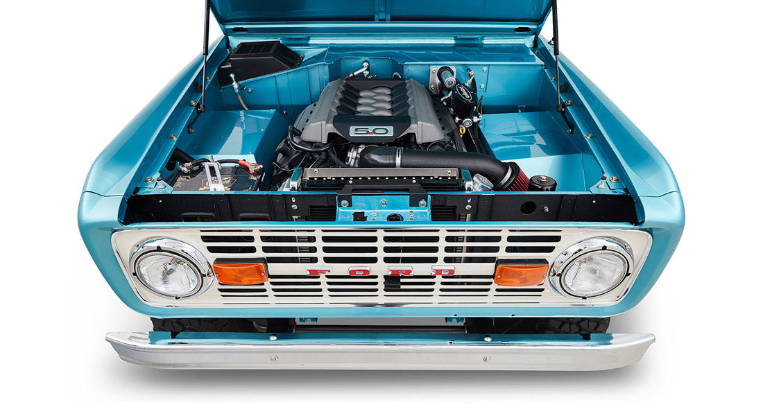Classic Ford Bronco engine bay