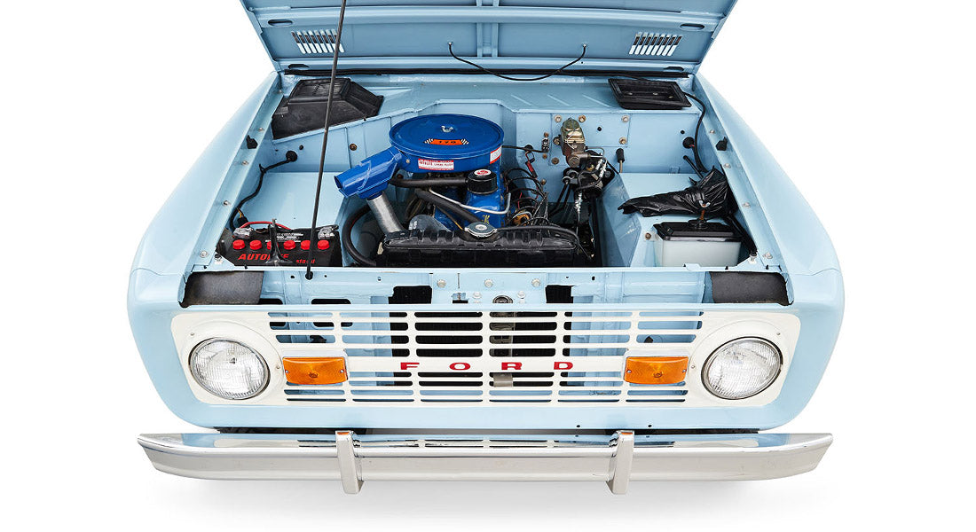 Classic Ford Bronco engine bay