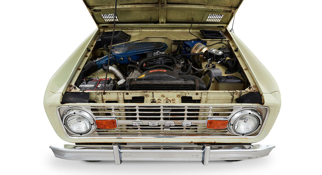 Classic Ford Bronco engine bay