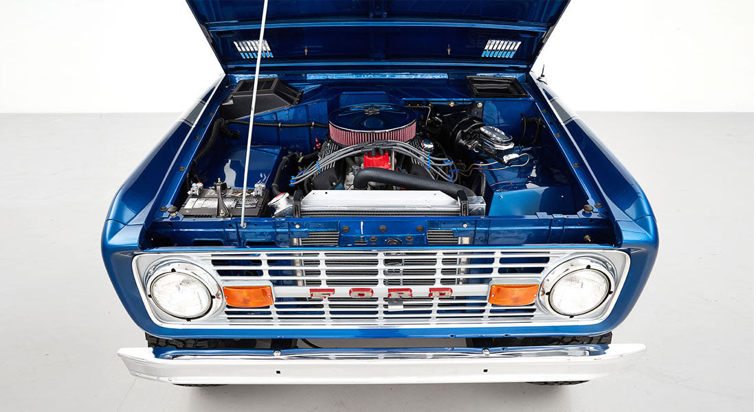 Classic Ford Bronco engine bay