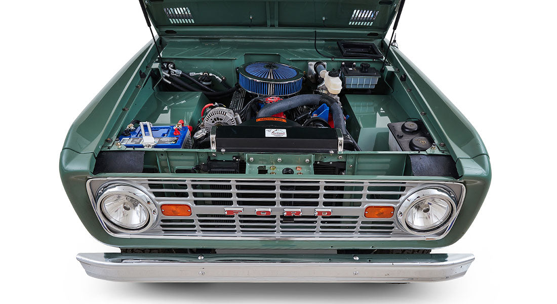 Classic Ford Bronco engine bay