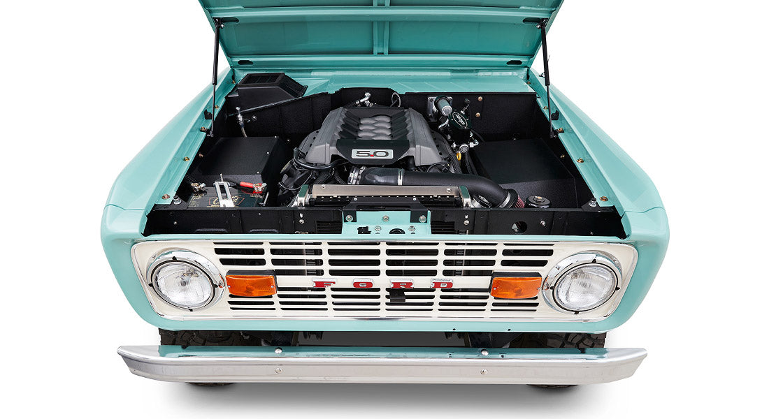 Classic Ford Bronco engine bay