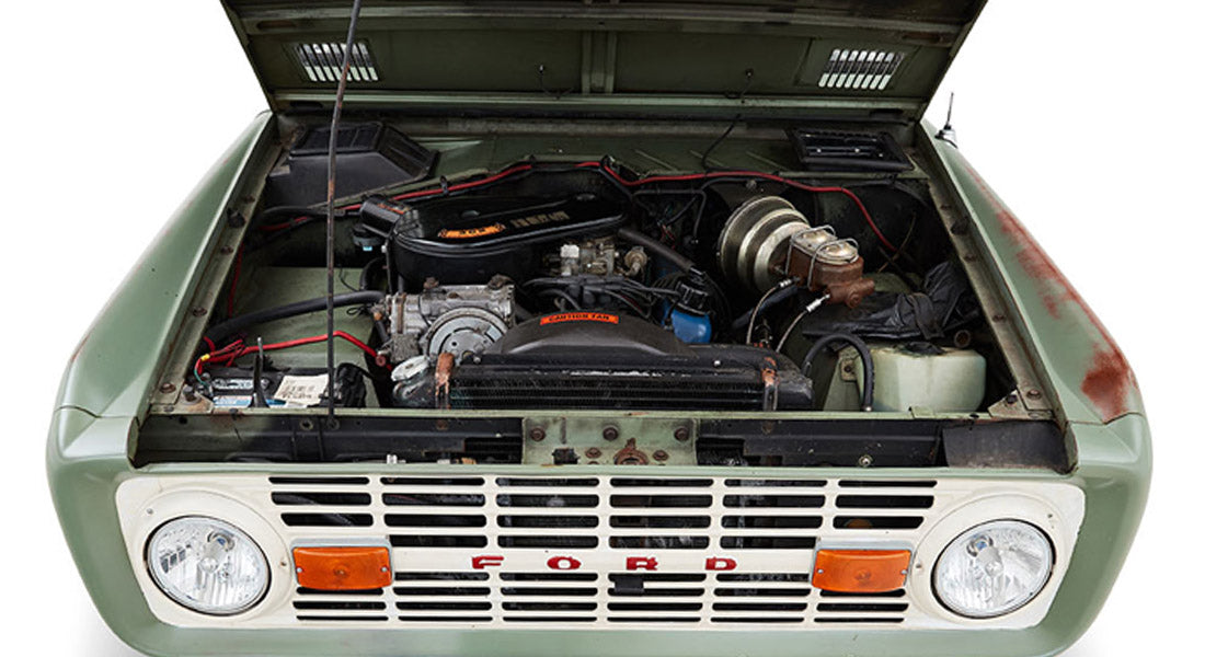 Classic Ford Bronco engine bay
