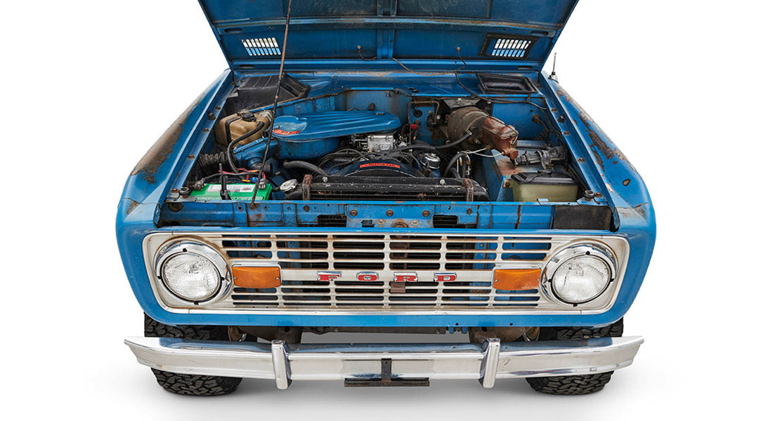 Classic Ford Bronco engine bay