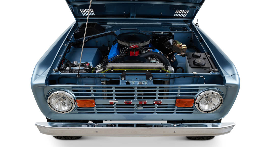 Classic Ford Bronco engine bay