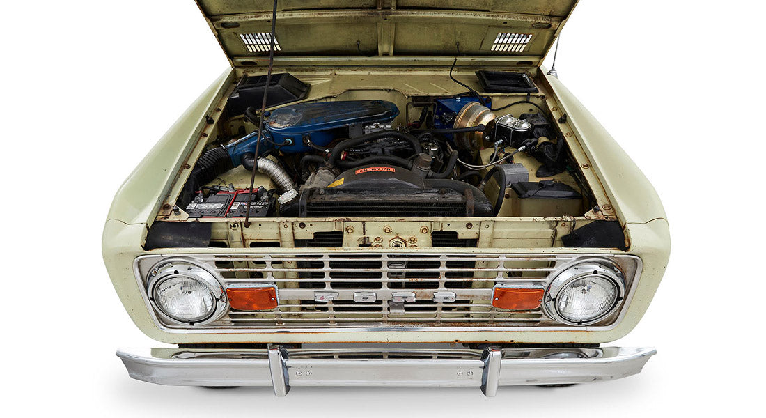 Classic Ford Bronco engine bay