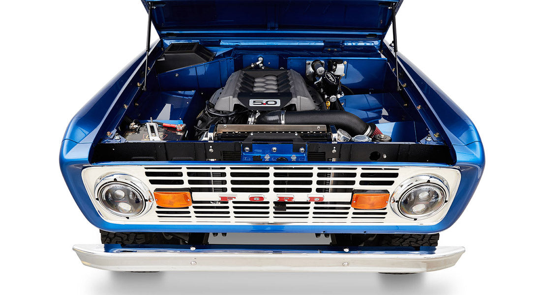 Classic Ford Bronco engine bay