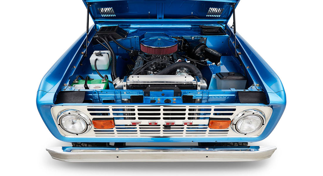 Classic Ford Bronco engine bay