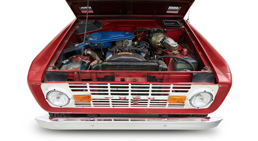 Classic Ford Bronco engine bay