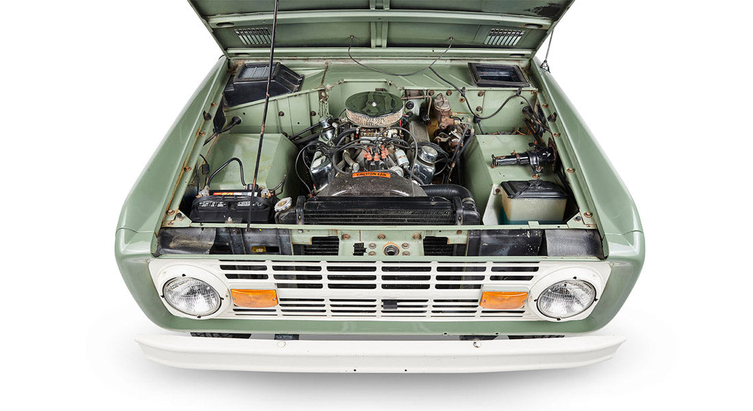 Classic Ford Bronco engine bay