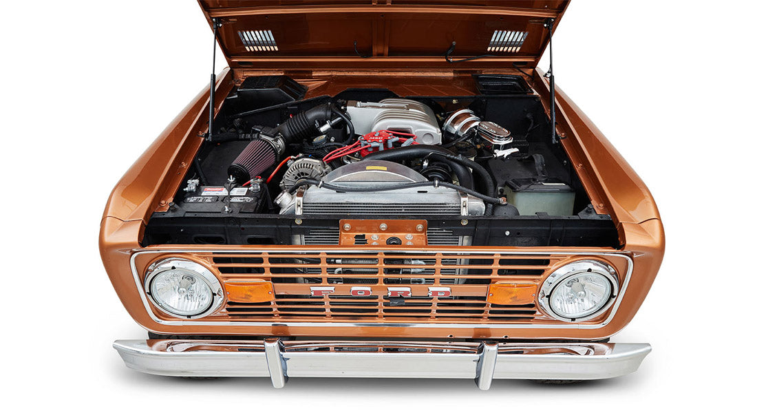 Classic Ford Bronco engine bay